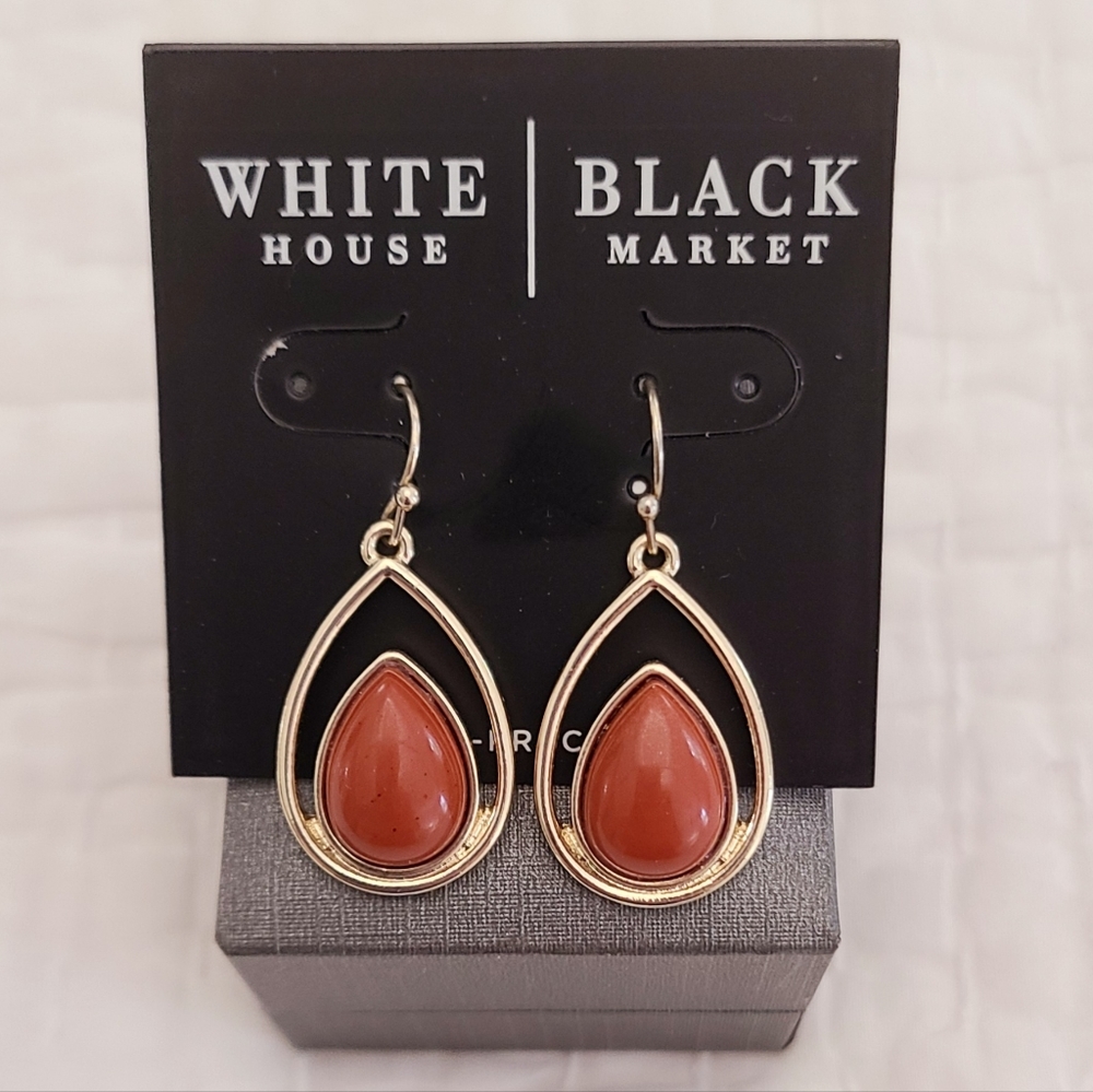 WHBM Red Jasper Teardrop Earrings